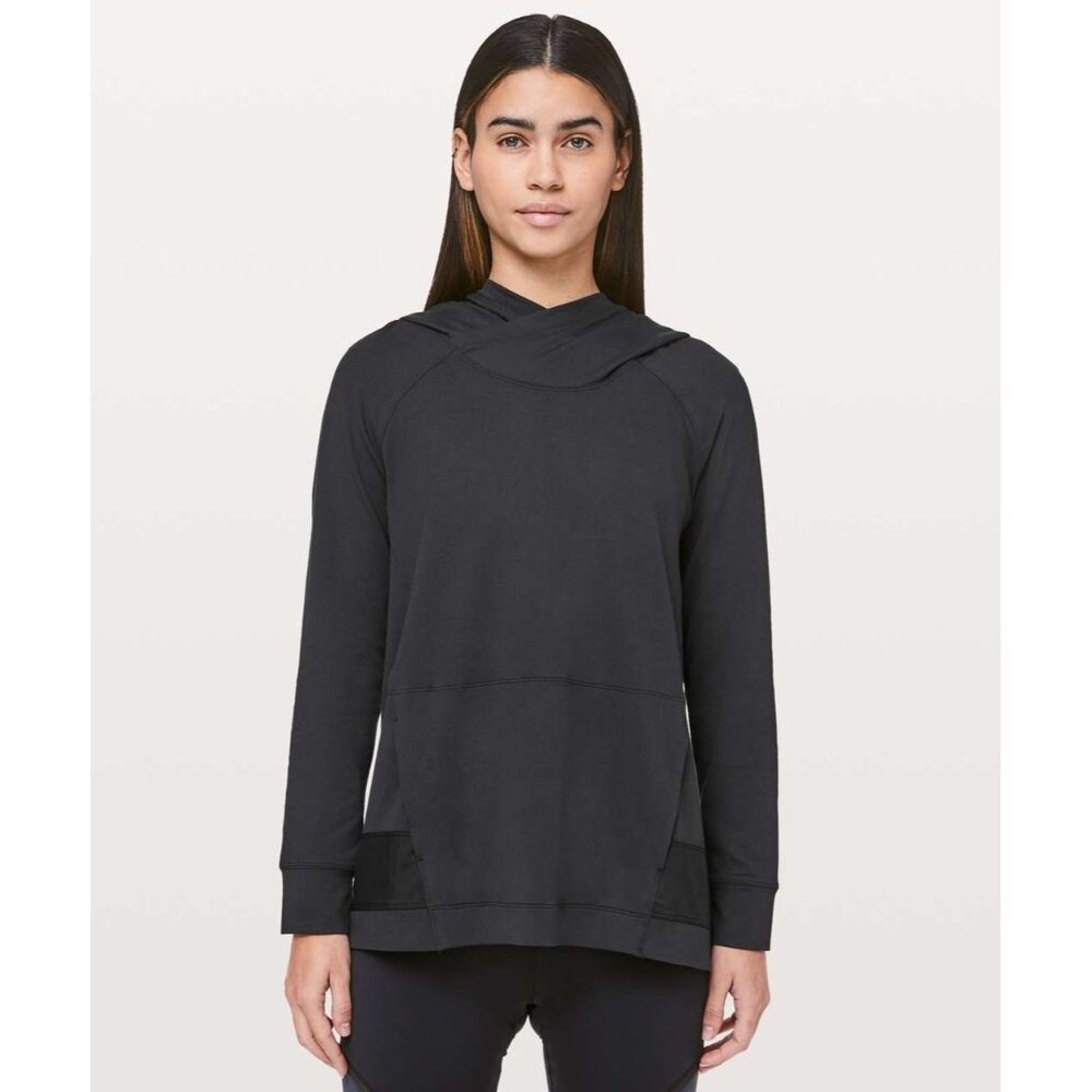 Lululemon Women's Starting Place Hoodie Black Sz 6 Breathable Stretch Athleisure